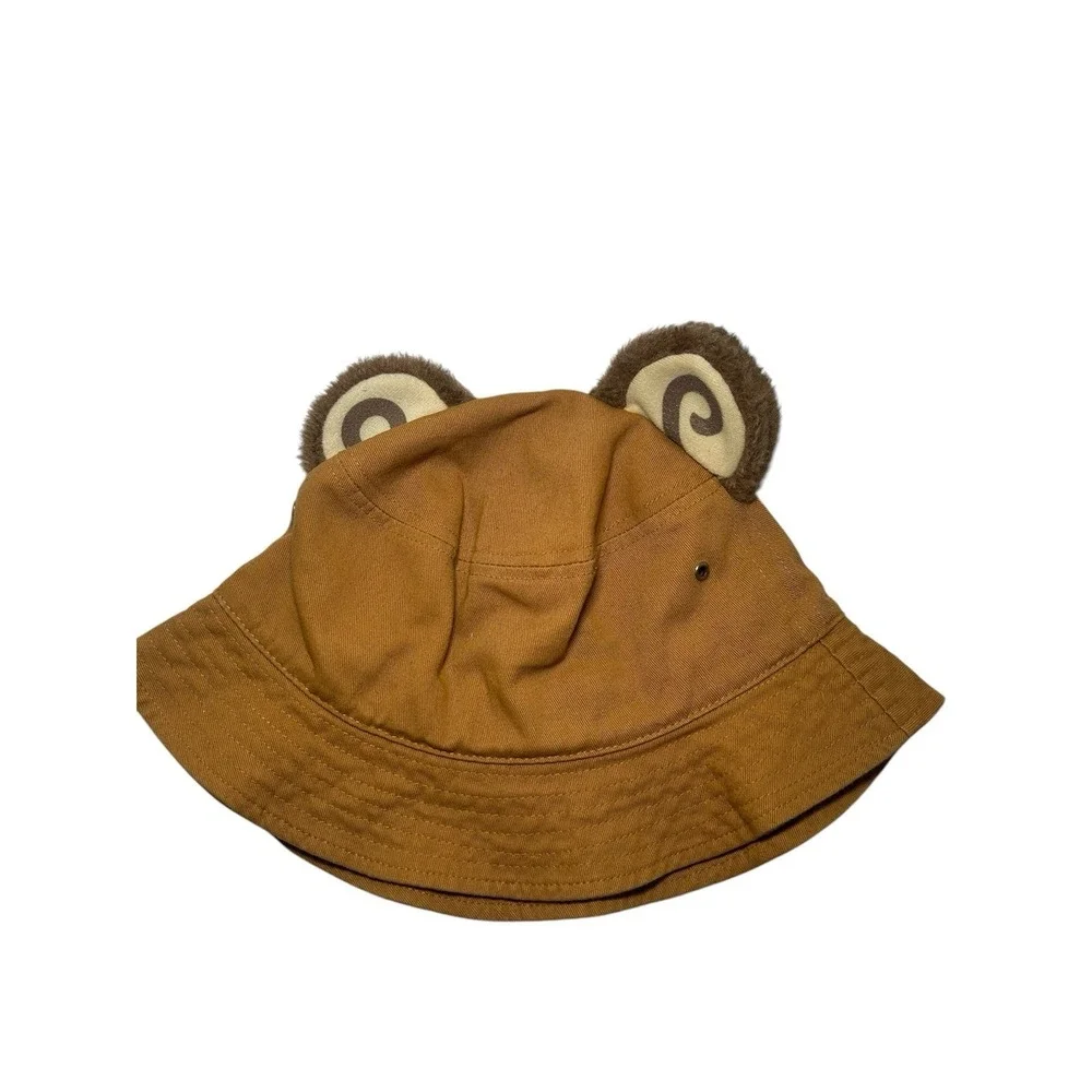 CHILDS TAN BUCKET HAT W/ BEAR THEME EARS ONE SIZE FITS MOST CUTE BEAR